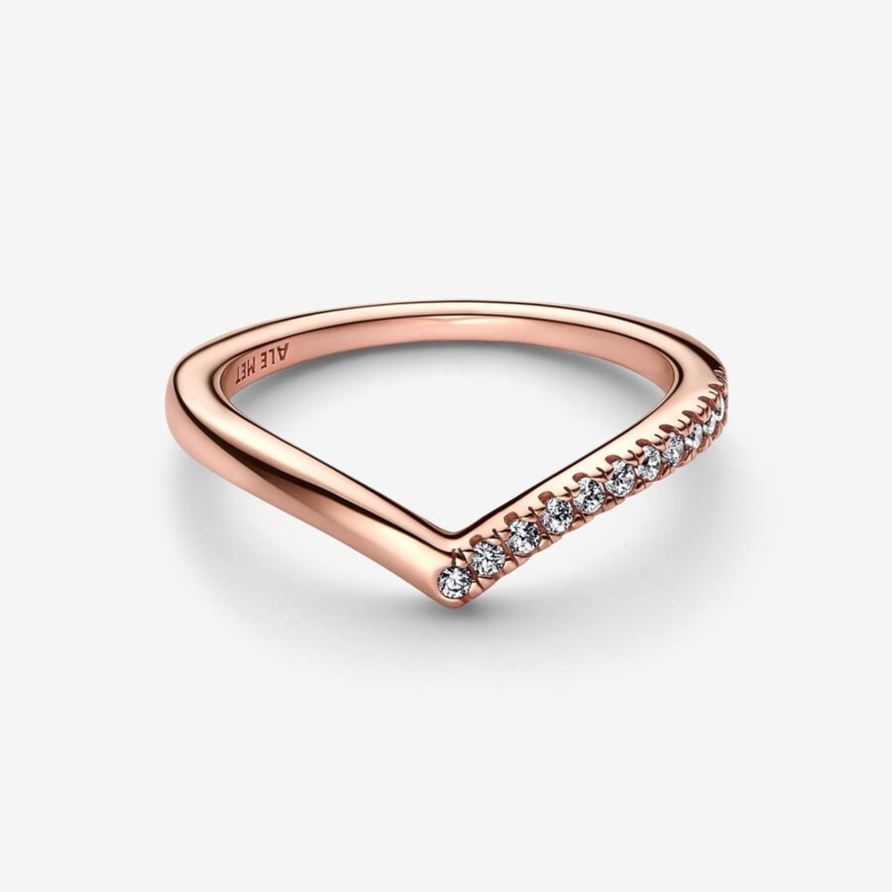 Pandora Timeless Wish Half Sparkling Ring
 rose gold plated clear size 5 50